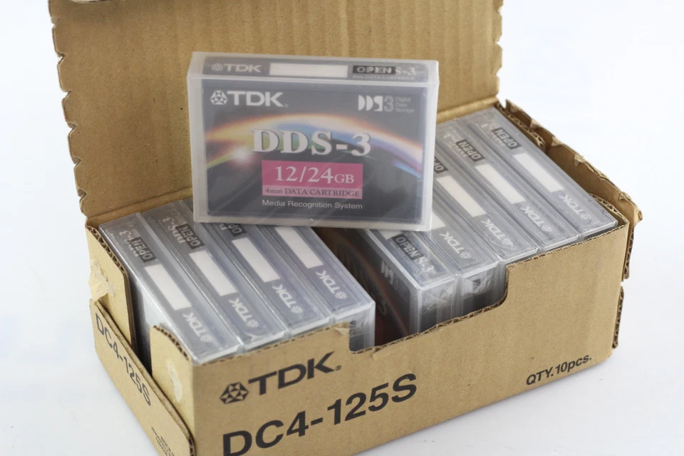 Viel 10 TDK DDS-3 12/24GB 4MM Backup Tape Neu - Bild 3 von 4