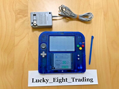 Nintendo 2DS Pokemon Clear Blue Console Charger Pokemon Center [CC