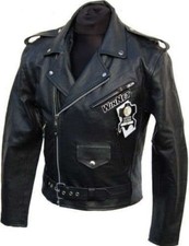 Giacca Giubbotto chiodo in pelle nera nero per moto custom 58 60 62 4XL 5XL 6XL
