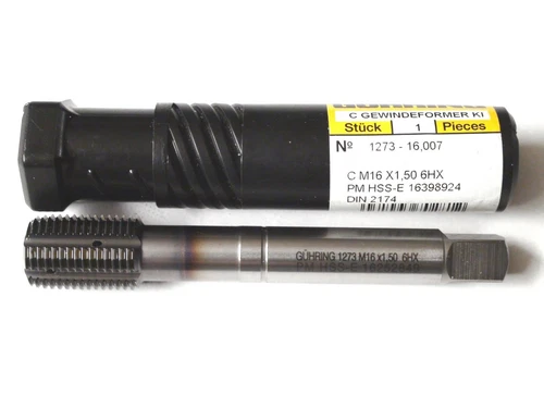 Gühring thread former M 16x1.5 HSSE PM TICN 6HX with IKZ + SN Ø 15.30 DIN 374