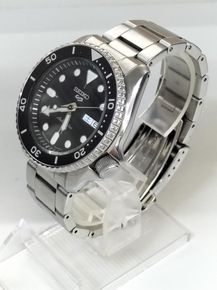 Seiko 5 Sports 4R36-07G0 Day Date St.Steel Black Slv Automatic 