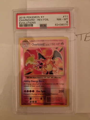 PSA 8! Reverse Holo Charizard 2016 Pokemon XY 11/108
