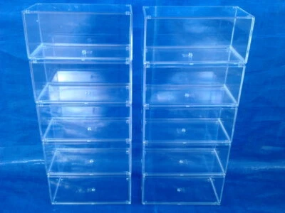 10X CLEAR ACRYLIC DISPLAY CASE DIECAST MODEL F1 WRC RALLY CAR STACKABLE 1/43