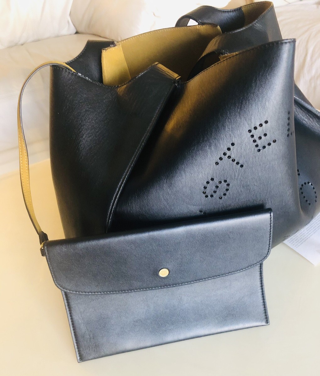 STELLA McCARTNEY Perforated Logo Tote Bag Handbag with Pouch