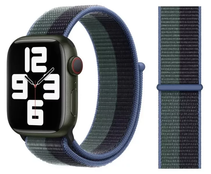 GENUINE APPLE WATCH 38MM 40MM 41MM MIDNIGHT EUCALYPTUS SPORT LOOP STRAP BAND