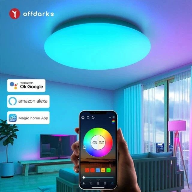 OFFDARKS Smart ceiling light compatible with Alexa and Google Home for bedroom