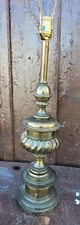 STIFFEL XL Antique Brass Vintage  Table Lamp MCM  34"x7" Handsome