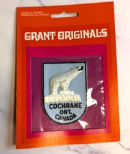 Grant Originals Cochrane Ont. Canada Polar Bear Sew on Patch Blue