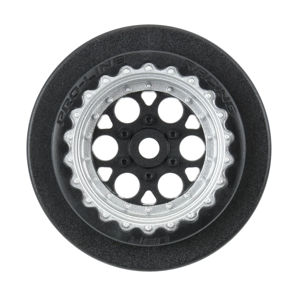 Pro-Line PRO283413 1/16 Showtime+ Rear 8mm Hex Wheels Blk/Sil (2) Losi Mini Drag - Image 2 of 4