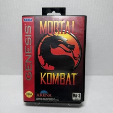Mortal Kombat Sega Genesis Game Cartridge, Box And Instruction Manual
