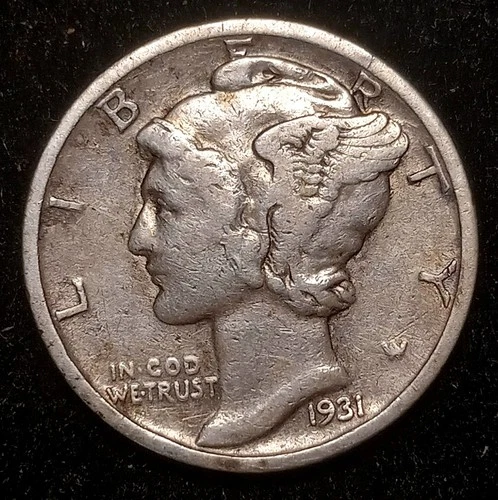1931 S Mercury Dime. VF+