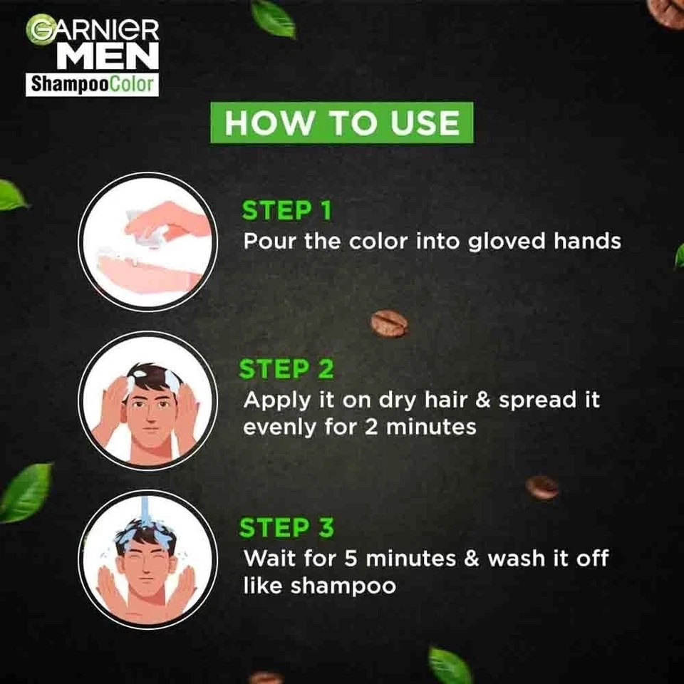 Champú Garnier Hombre Color de Cabello Tono 3.0 Marrón Negro (PAQUETE DE 12)- Foto 4 de 4