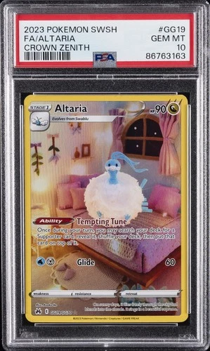2023 POKEMON SWORD & SHIELD CROWN ZENITH #GG19 FULL ART/ALTARIA PSA 10
