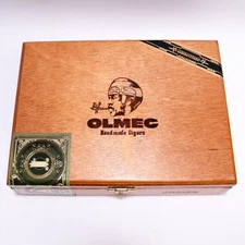 Olmec DB Corona Empty Wood Cigar Box 8" x 6" x 2"