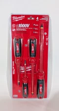 Milwaukee 48-22-2204 4 PC 1000V Insulated Screwdriver Set w/Roll Pouch