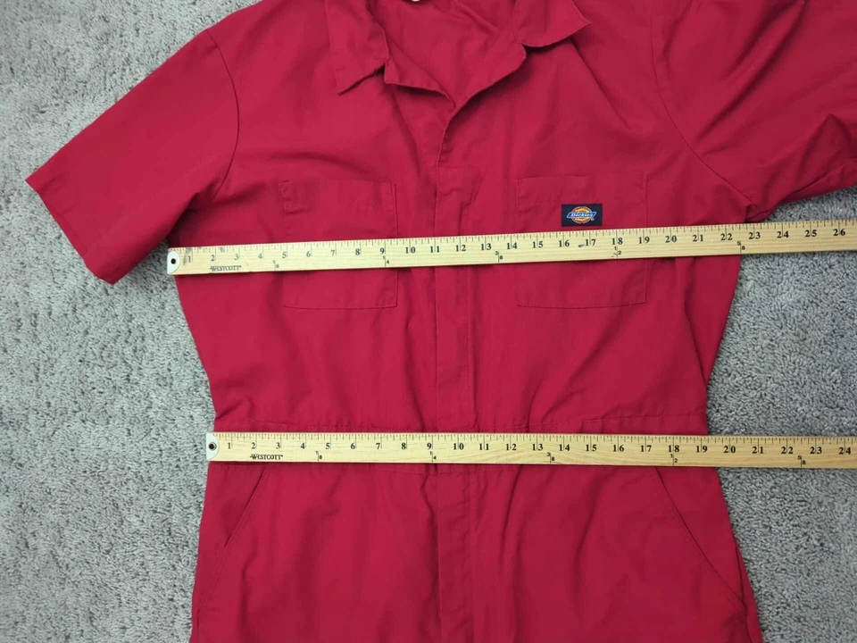 Dickies Overalls Mens Large TALL Red Short Sleeve Utility Workwear - Image 4 of 4