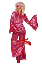 Catsuit Disco 70er pink Kostüm Damen Karneval Fastnacht Fasching Mottoparty
