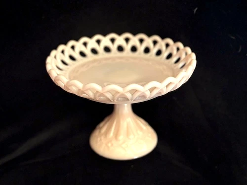 Vintage Fenton Pink Milk Glass Compote Pedestal Bowl, Perfect