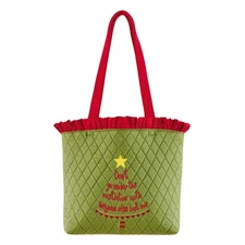"Don't Go Under the Mistletoe" Christmas Tree Motif Travel Tote