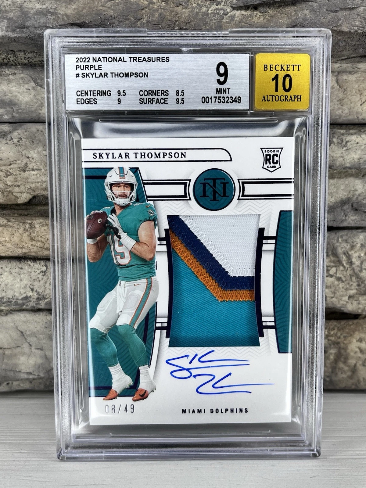 Skylar Thompson Panini National Treasures Tremendous Treasures Rookies Material #TTRSTH Base