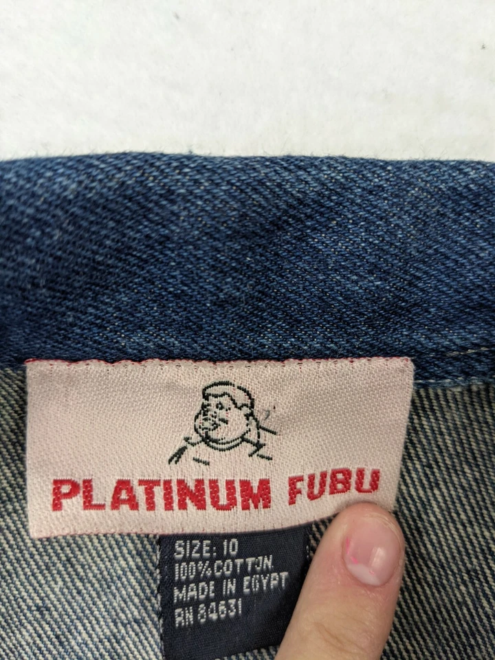 Chaqueta Platinum Fubu Niñas Talla 10 Algodón Azul Foto 3 de 4