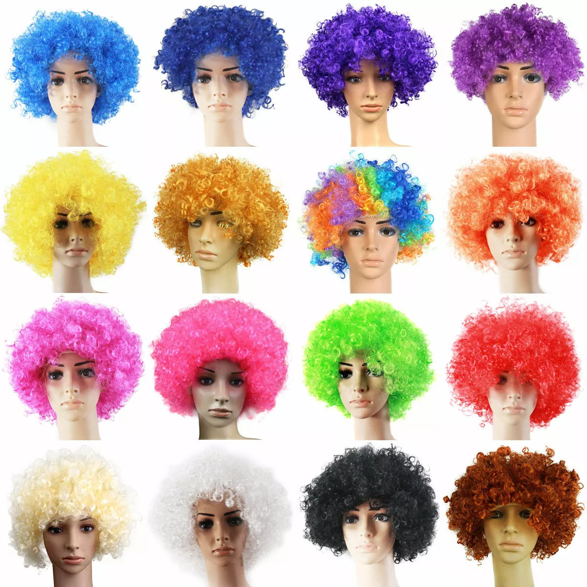UNISEX FANCY DRESS COSTUME FULL FUNKY AFRO CURLY 70s STYLE WIG