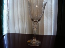 HTF Clear Tiffin Love Lace #17358 Etched June Night Water Goblet 8 1/8" w/ Label