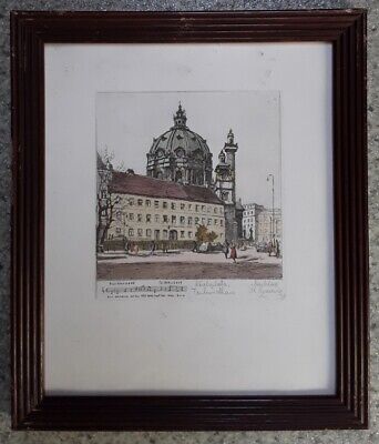 Earlywirthaus points de vente Karlsplatz Vienne gravure de Herta Czoernig-Gobanz (née en 1886)