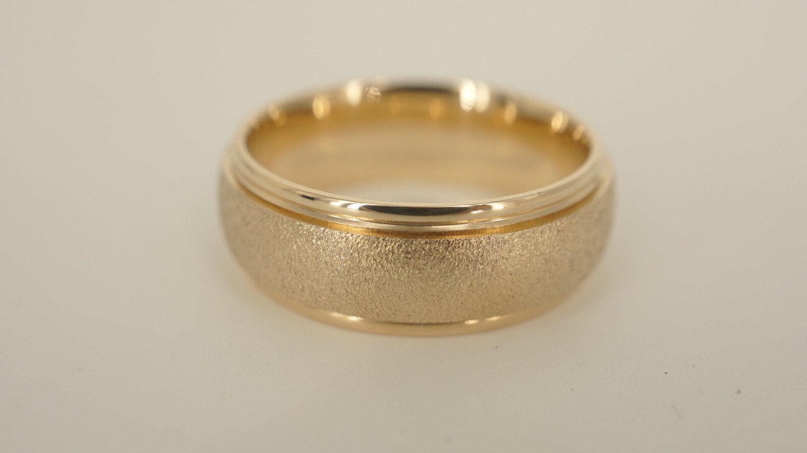 14k Gold Benchmark Wedding Band Gem