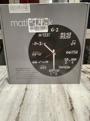Decodyne Math Wall Clock - Unique Wall Clock - New In Box | eBay