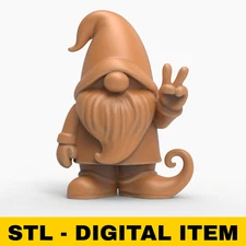 Gnome Figurine STL 3D Model Relief For CNC Router Printer Laser