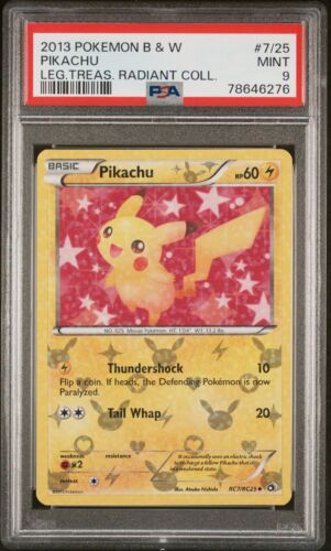 PSA 9 MINT Pikachu RC7/RC25 RADIANT HOLO Legendary Treasures Pokemon Card 624 - Picture 1 of 3