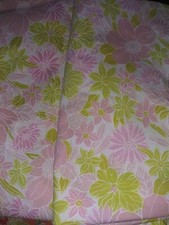 Vintage Springmaid Wondercale Twin Flat Sheet  Fitted Sheet Set Pink Floral