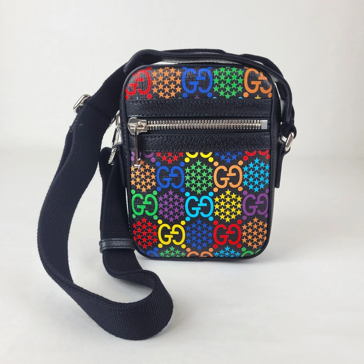 Gucci Black/Rainbow Psychedelic GG Supreme Messenger Bag 598103 1058