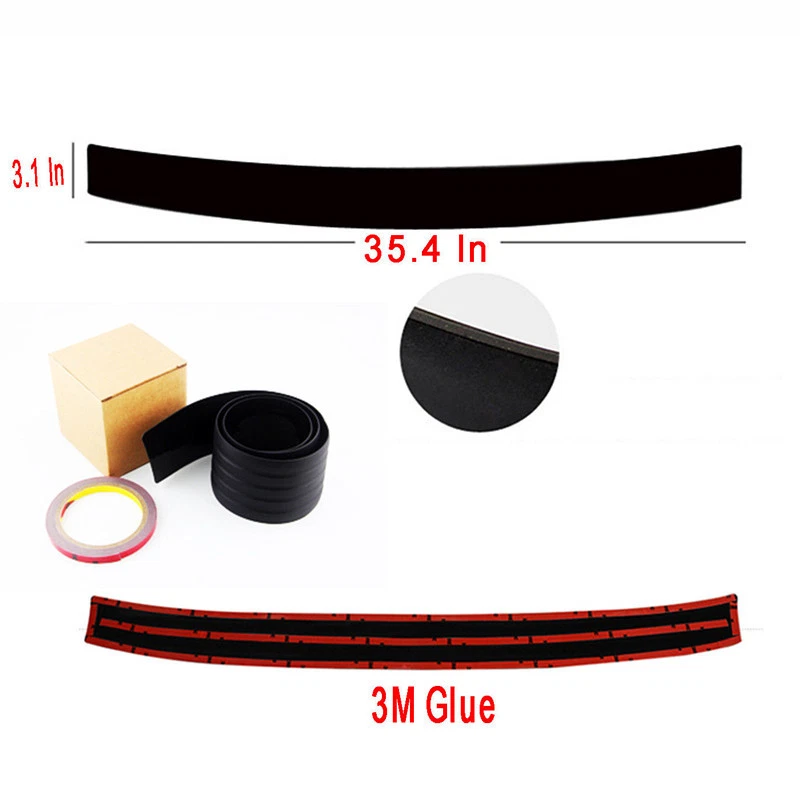 Car SUV Rear Bumper Sill/Protector Plate Rubber Cover Guard Pad Moulding Trim - Image 2 of 4