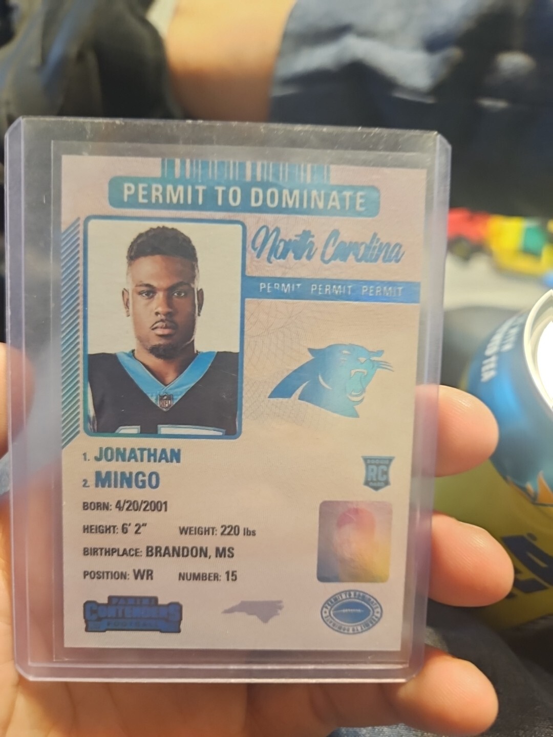 2023 Panini Contenders Permit to Dominate #20 Jonathan Mingo RC ROOKIE PANTHERS