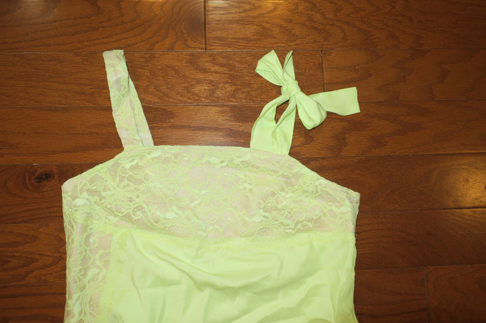 UNDERCOVER XS 4 VICTORIA'S SECRET ❤️ ABITO ESTIVO FESTA PIZZO RASO LUNGHEZZA GINOCCHIO GIALLO ❤️CRAVATTA