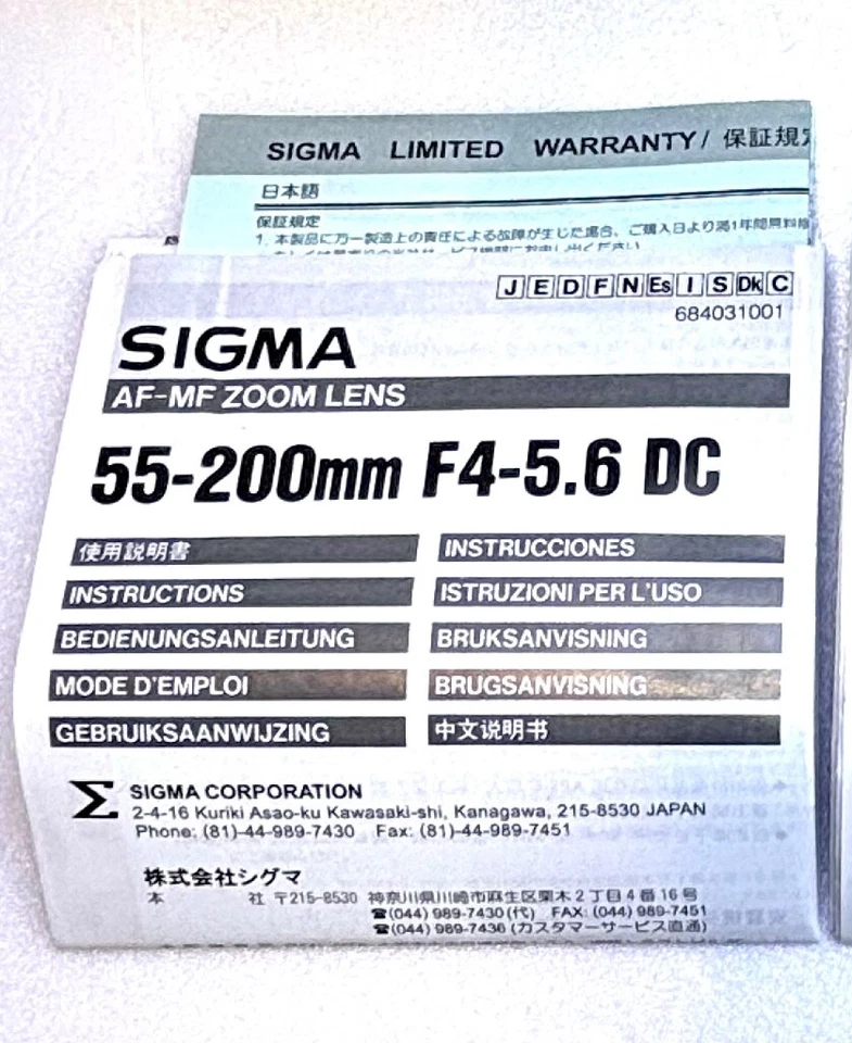 NEW ! SIGMA Zoom Set 18-50mm F3.5-5.6 DC/ 55-200mm F4-5.6 DC For Canon AF #55 - Image 2 of 4