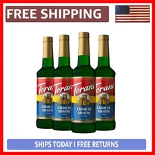 Craft Exceptional Beverages with Our 25.4 oz Crème de Menthe Syrup (4-Pack)