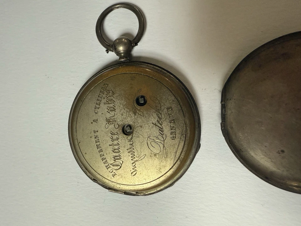 Antiguo reloj de bolsillo Geneve para hombre tono plata llave - para piezas/tal cual Foto 4 de 4
