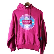 HONOLULU HAWAII Pink Heavy Active Outdoor Sporty Pullover Hoodie SZ M