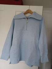 NEW WITH TAGS Sweaty Betty Radiant Half Zip Sweatshirt Breeze Blue Marl size M