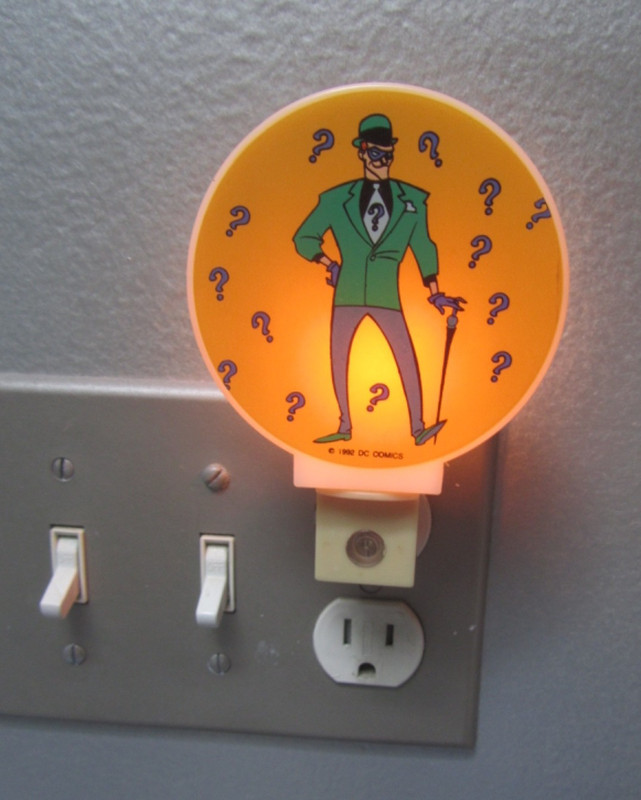 Used - Riddler Nightlight - Works - Light stays on all the time - Batman villain
