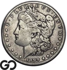 1899 Morgan Silver Dollar Coin, Choice VF Better Date