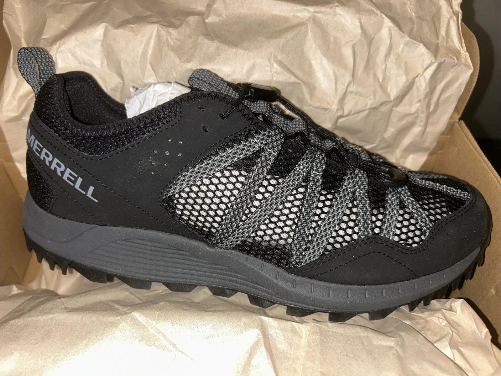 Merrell Men's Black Wildwood Aerosport Trail Hiking & Water Shoe NEW US 8.5 NIB