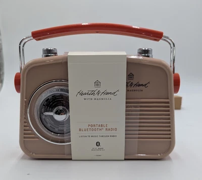 HEARTH & HAND WITH MAGNOLIA Retro Portable AM/FM Bluetooth Radio Tonal Orange: Hearth & Hand™ with Magnolia,