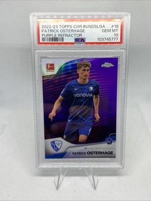 2022-23 Topps Chrome Patrick Osterhage Rookie Card Purple Refractor / 299 PSA 10