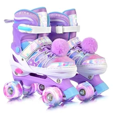 SULIFEEL Rainbow Tie-Dye Adjustable Roller Skates for Girls Kids Ages 3-5 5-8...