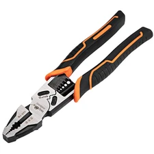 9-inch Lineman Pliers - 6-in-1 Combination Pliers with Wire Stripper/Crimper,...