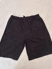 Caleo Athletic Shorts Black Camo Mesh Gym Performance Activewear Mens Medium